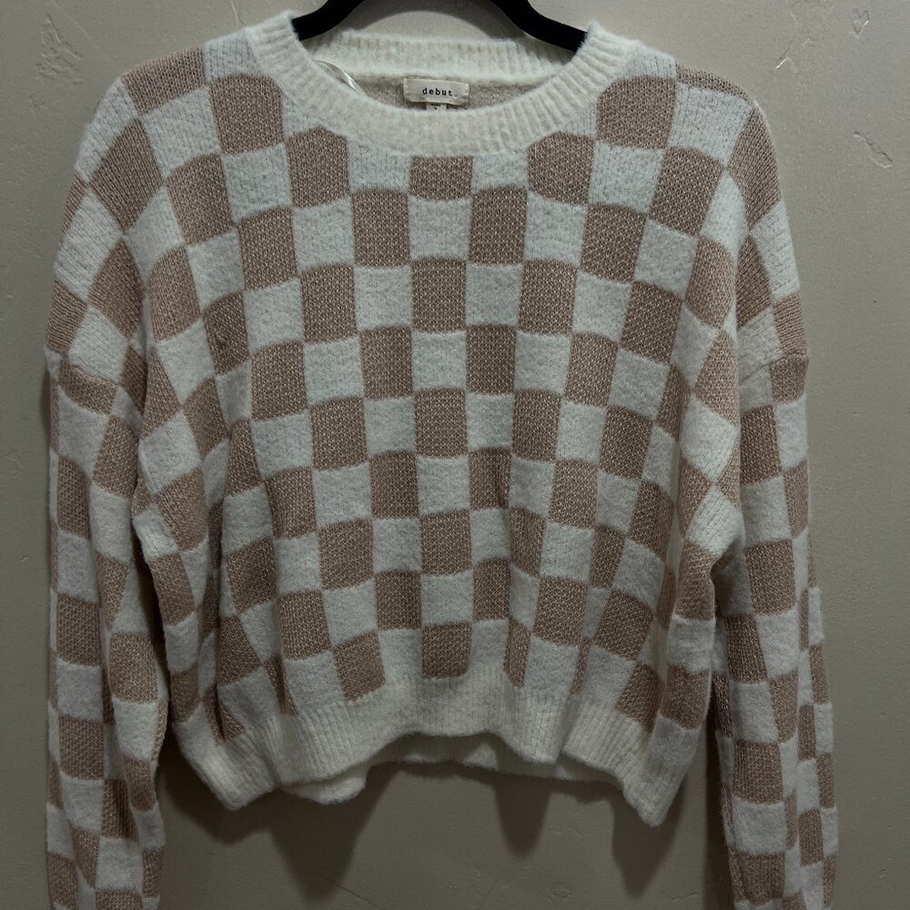 Checkerboard pattern sweater